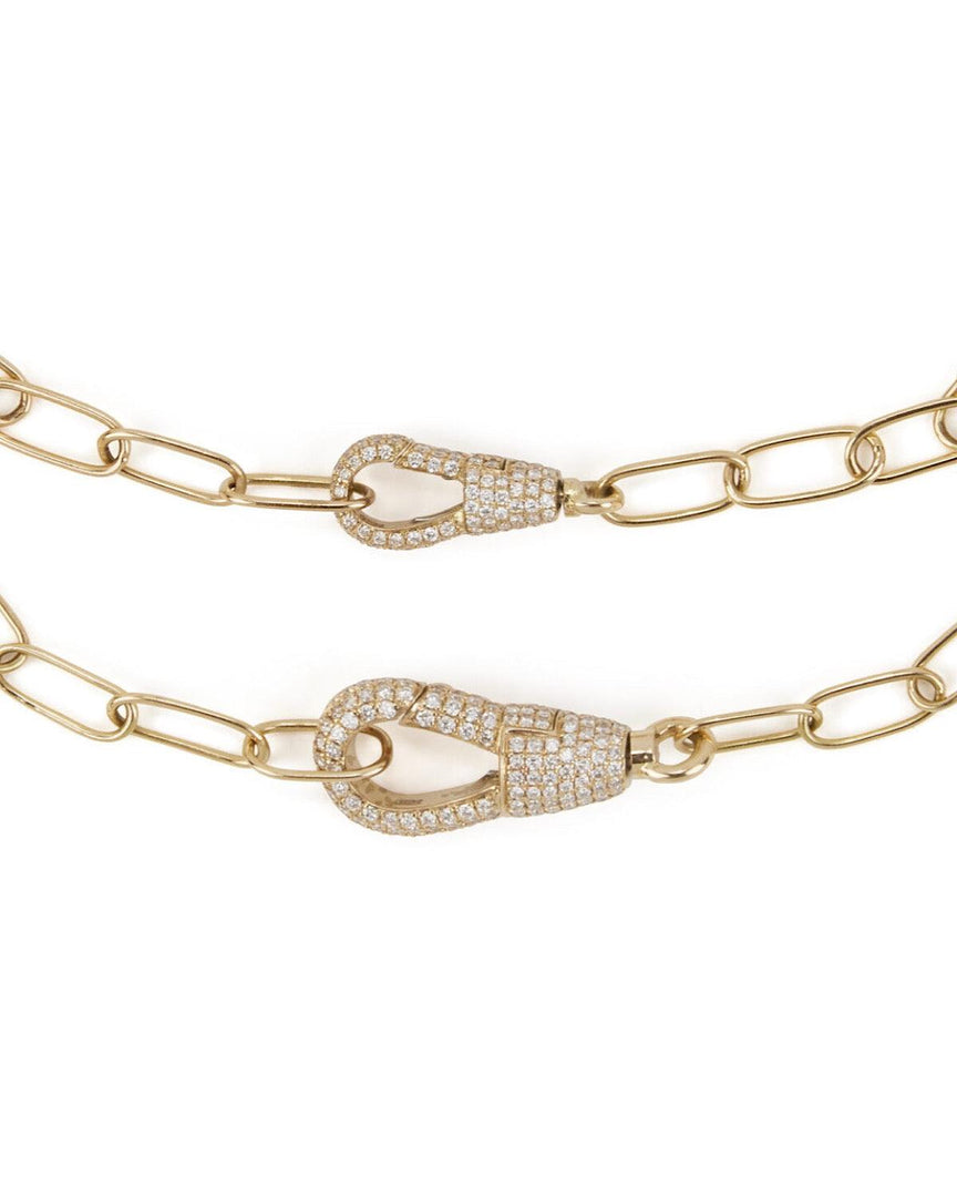 Large Diamond Hook Bracelet - Yellow Gold