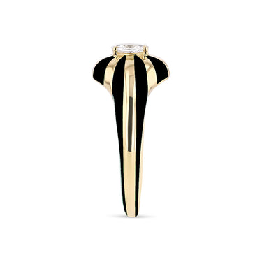 Baby Lila Ring, Black Enamel