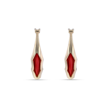 Small Arcade Earrings Red Coral
