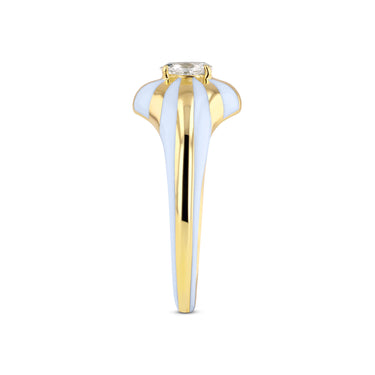 Baby Lila Ring, White Enamel