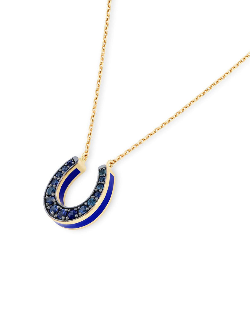Horseshoe Necklace - Blue Sapphire
