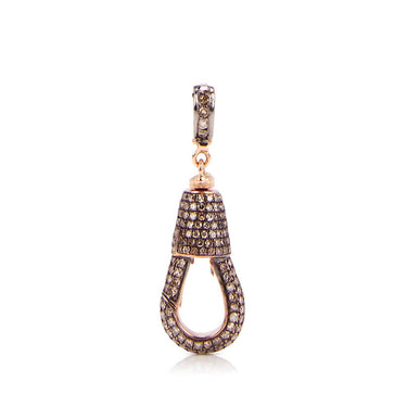 Large Diamond Hook Pendant, Brown Diamonds