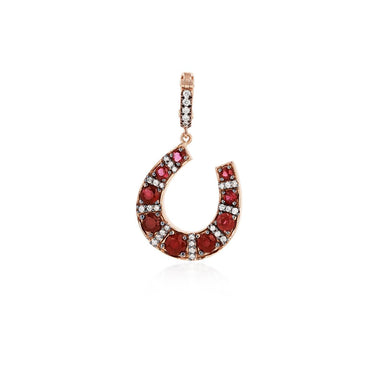 Horseshoe Pendant, Ruby