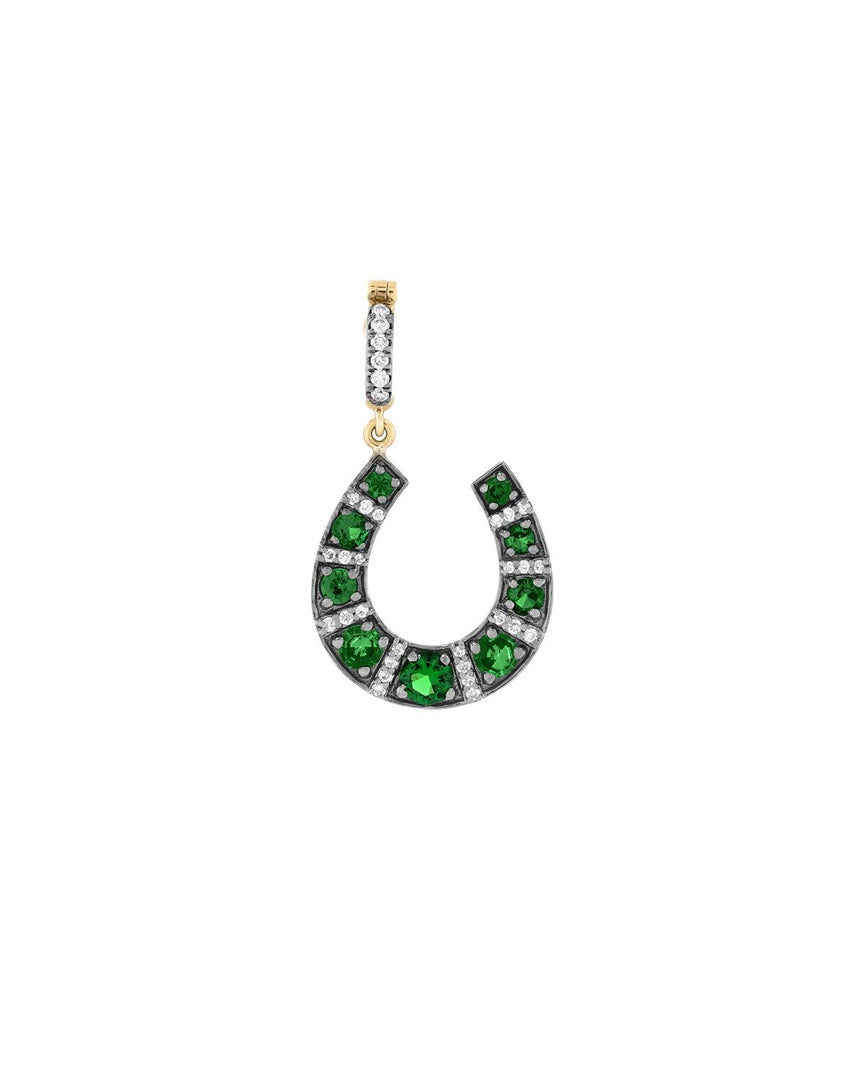 Horseshoe Pendant, Emerald
