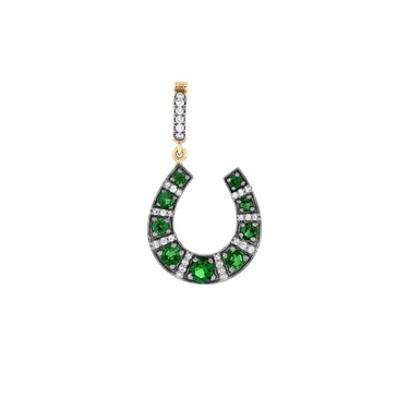 Horseshoe Pendant, Emerald