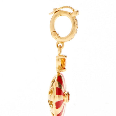 Small Mila Sun Pendant- Red Enamel, Citrine