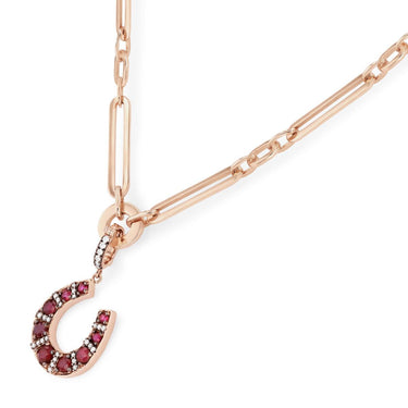 Horseshoe Pendant, Ruby