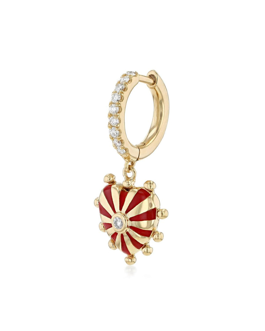 Mini Mila Heart Earrings with Gold Beads