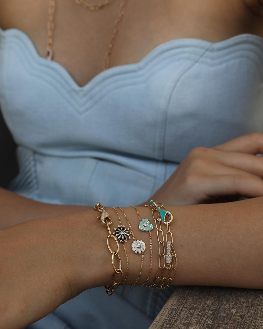 Mini Mila Sun Bracelet with Diamonds - Rose Gold