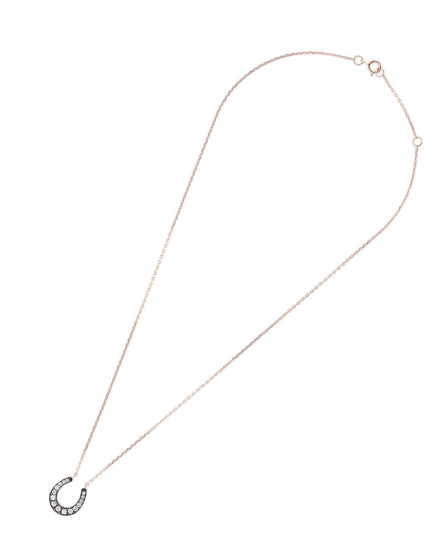 Horseshoe Necklace - Brown Diamond