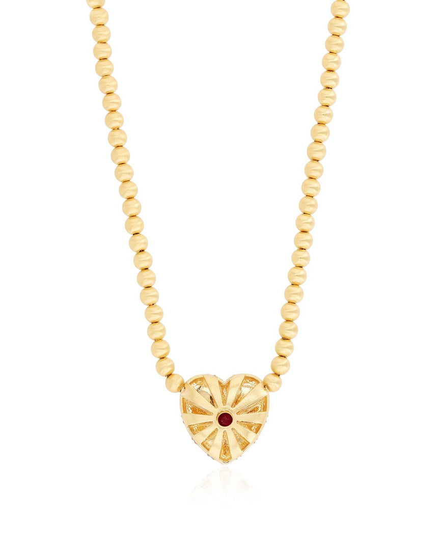 All Gold Mila Heart Bead Necklace