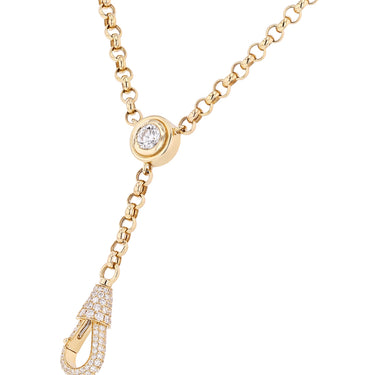 Small Diamond Hook Lariat Necklace