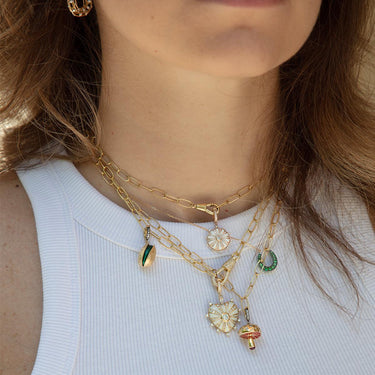 Mushroom Pendant, Scattered Diamonds