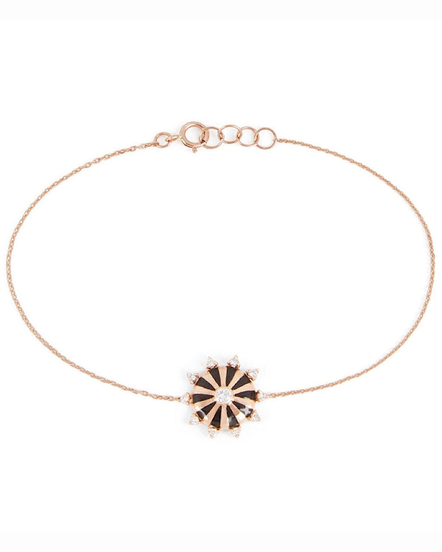 Mini Mila Sun Bracelet with Diamonds - Rose Gold