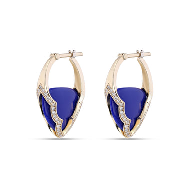 Small Arcade Earrings with Pave- Lapis Blue