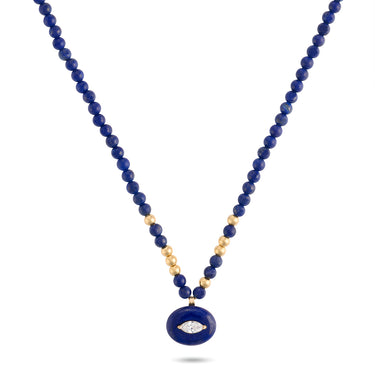 Lapis and Gold Beads Necklace