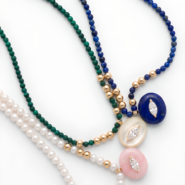 Lapis and Gold Beads Necklace