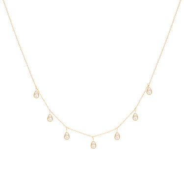 Alexa, Dangling Pear Diamond Necklace