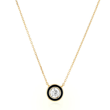 Enamel Diamond Necklace