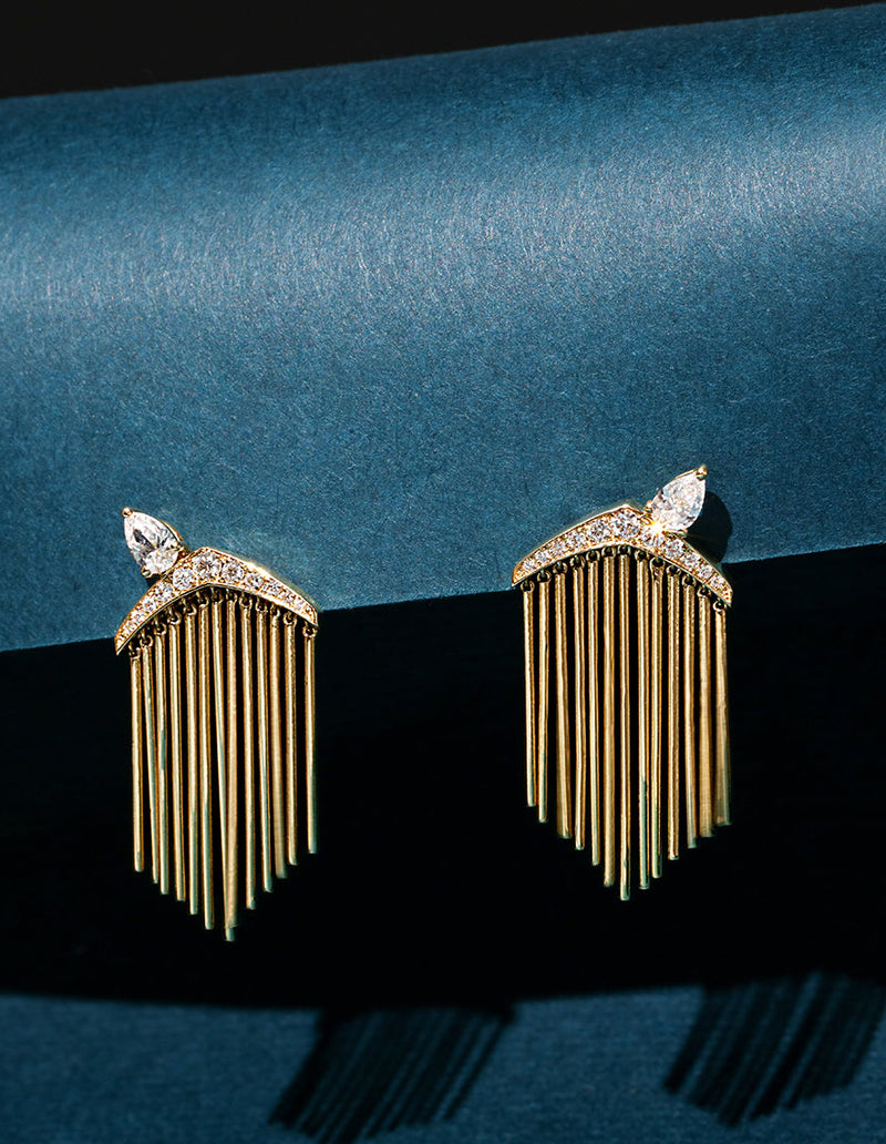 Fringe earrings, fine jewelry by Joanna Dahdah