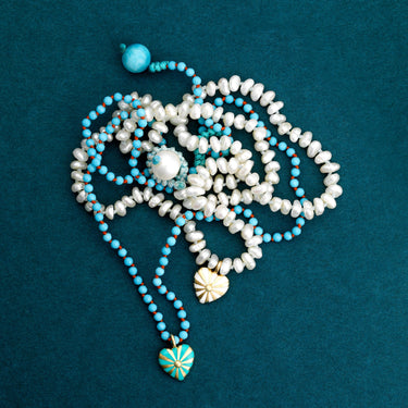 Beaded Mini Mila Heart Necklace