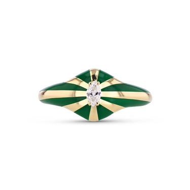 Baby Lila Ring, Green Enamel