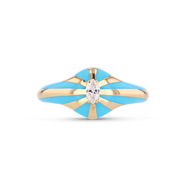 Baby Lila Ring, Turquoise Enamel