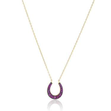 Horseshoe Necklace - Ruby