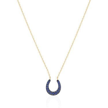 Horseshoe Necklace - Blue Sapphire