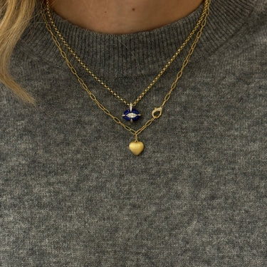 Mini Heart Necklace with Diamond Hook