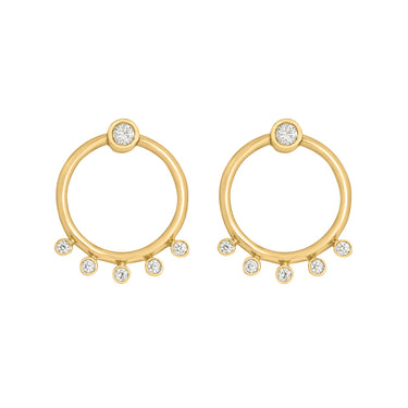 Alexa, Circle Diamond Earrings