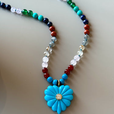 Large Love Necklace Turquoise