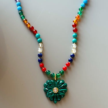Small Love Necklace Malachite