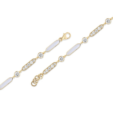 Moonstone & White Diamond Merveilles Bracelet, Yellow Gold in 18K yellow gold with white diamonds and moonstone by Joanna Dahdah, image 2