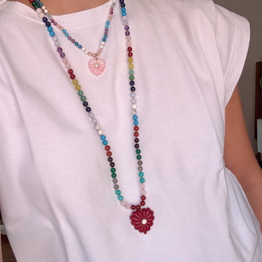 Large Love Necklace Red Agate