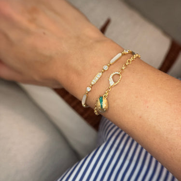 Mini Pistachio Bracelet with Diamond Hook