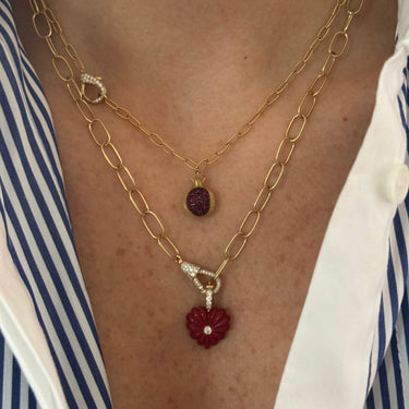 Mini Pomegranate necklace with Diamond Hook