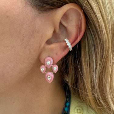 Merveilles Pink Opal Earrings Short