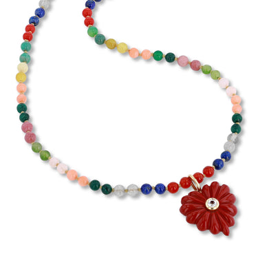 Small Love Necklace Red Agate