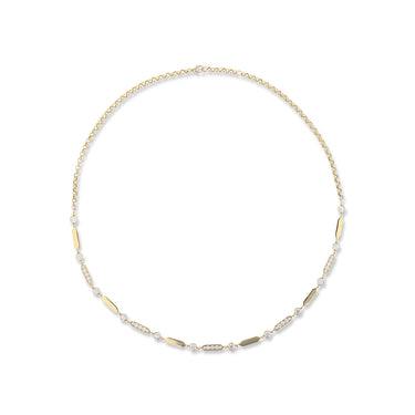 Merveilles White Diamond & Yellow Gold Necklace