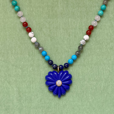 Large Love Necklace Lapis Blue