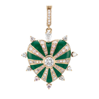 قلادة ميلا القلبية الكبيرة - مينا بورجوندي، ألماس