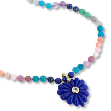 Large Love Necklace Lapis Blue