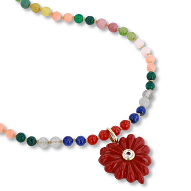 Large Love Necklace Red Agate