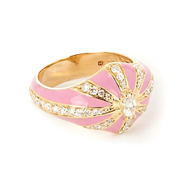 Lila Ring, Pink Enamel