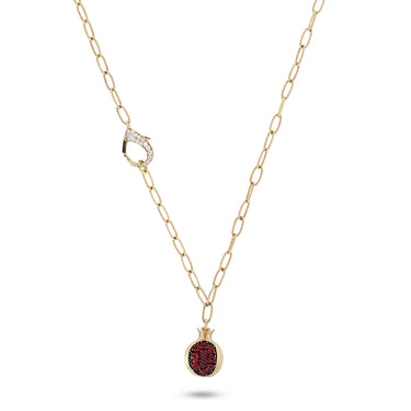 Mini Pomegranate necklace with Diamond Hook