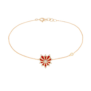 Mini Mila Heart Bracelet with Diamonds - Yellow Gold