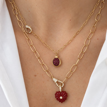 Mini Pomegranate Necklace with Diamond Hook
