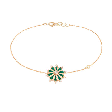 Mini Mila Sun Bracelet with Diamonds, Yellow Gold in 18K yellow gold with white diamonds by Joanna Dahdah