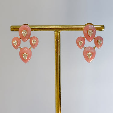 Merveilles Pink Opal Earrings Short